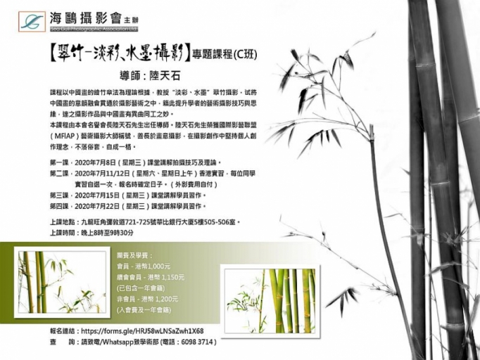 【翠竹–淡彩、水墨攝影】專題課程 (C班)